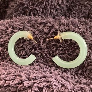 Francescas jade hoop earrings